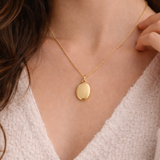 Collier photo personnalisé médaillon ovale acier inoxydable