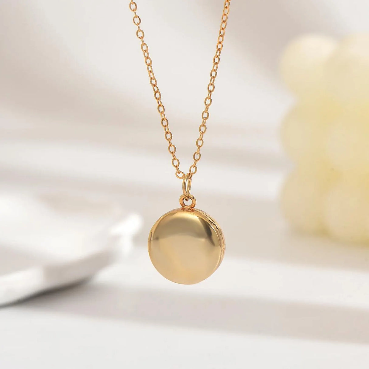 Collier photo personnalisé médaillon rond acier inoxydable