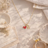 Collier lettre initiale personnalisé breloque coeur
