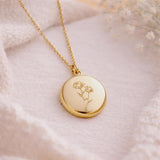 Collier photo personnalisé médaillon gravé rond acier inoxydable
