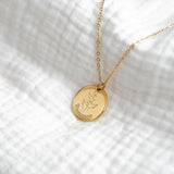 Collier croix chrétienne Personnalisé avec médailles à graver 20mm en acier inoxydable Baptême prénom colombe femme