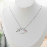 Collier avec pendentif croix chaîne de baptême avec gravure acier inoxydable argent cadeau filleul bijoux baptême communion confirmation