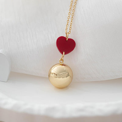 Bola De Grossesse Lisse Or Jaune Coeur rouge