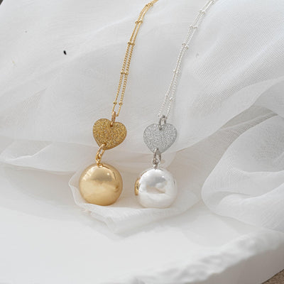 Bola De Grossesse Lisse Or Jaune Coeur Pailleté