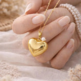 Bola de grossesse coeur doré perle d'eau douce