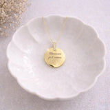 Collier personnalisé médaille ronde gravée passant strass cadeau maman