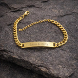Bracelet gourmette personnalisé gravé Homme en Acier Inoxydable