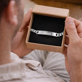 Bracelet gourmette personnalisé gravé Homme en Acier Inoxydable