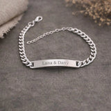 Bracelet gourmette personnalisé gravé Homme en Acier Inoxydable
