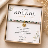 Cadeau Nounou Personnalisé | Bracelet Liberty Nounou | Merci Nounou | Cadeau Assistante Maternelle | Fin d'Année