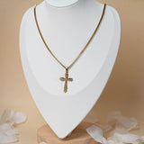 Collier croix chaine maille vénitienne or acier inoxydable homme