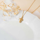 Collier croix or pour femme en acier inoxydable