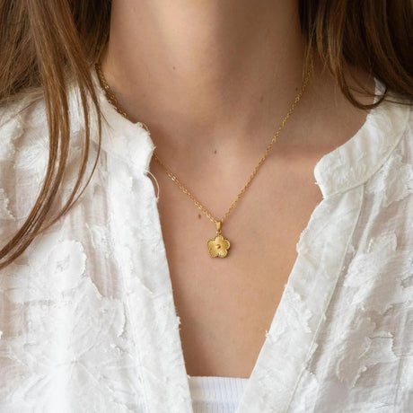 Collier trèfle or 5 feuilles acier inoxydable femme Collier trèfle or 5 feuilles acier inoxydable femme - Default Title | Creabibenval