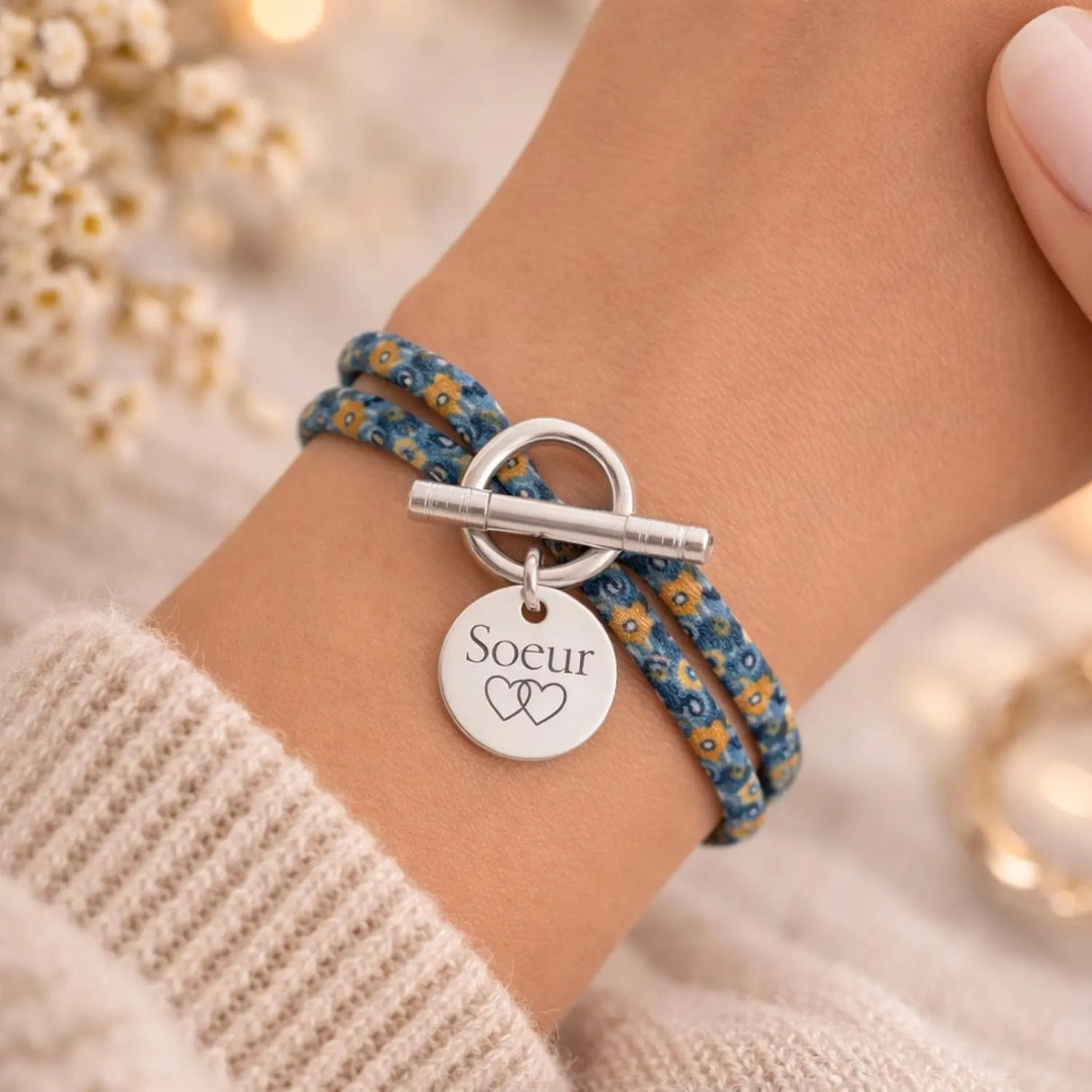 Annonce grossesse Marraine, Bracelet à personnalisé gravé Marraine liberty, Bracelet annonce naissance, Cadeau de demande Marraine