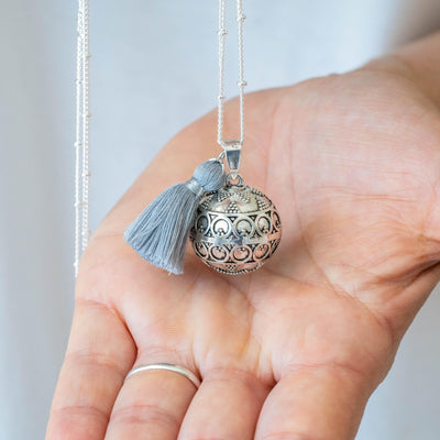 Bola de grossesse vintage argent pompon | Creabibenval